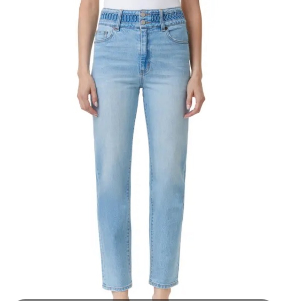 Habitual NWT High Rise Straight Leg Pleated Waist Jeans in Fjord Size 26